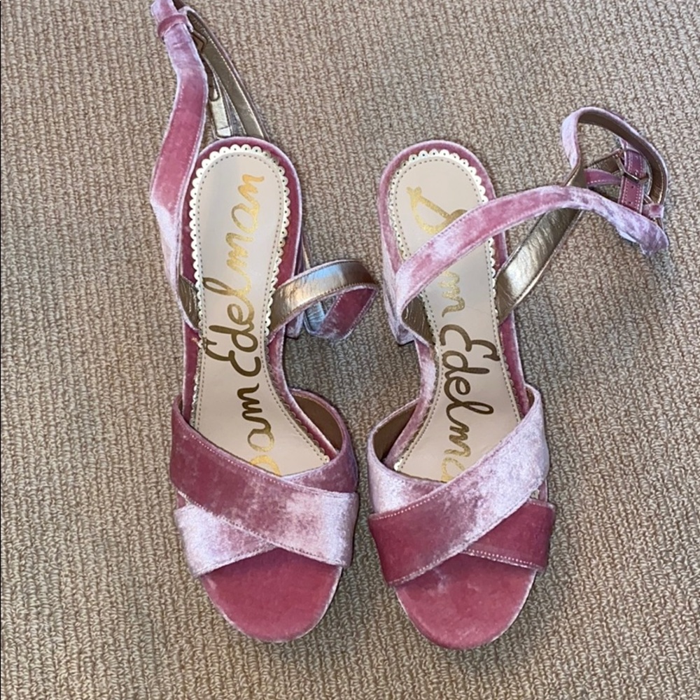 Sam Edelman new pink velvet platforms 8.5